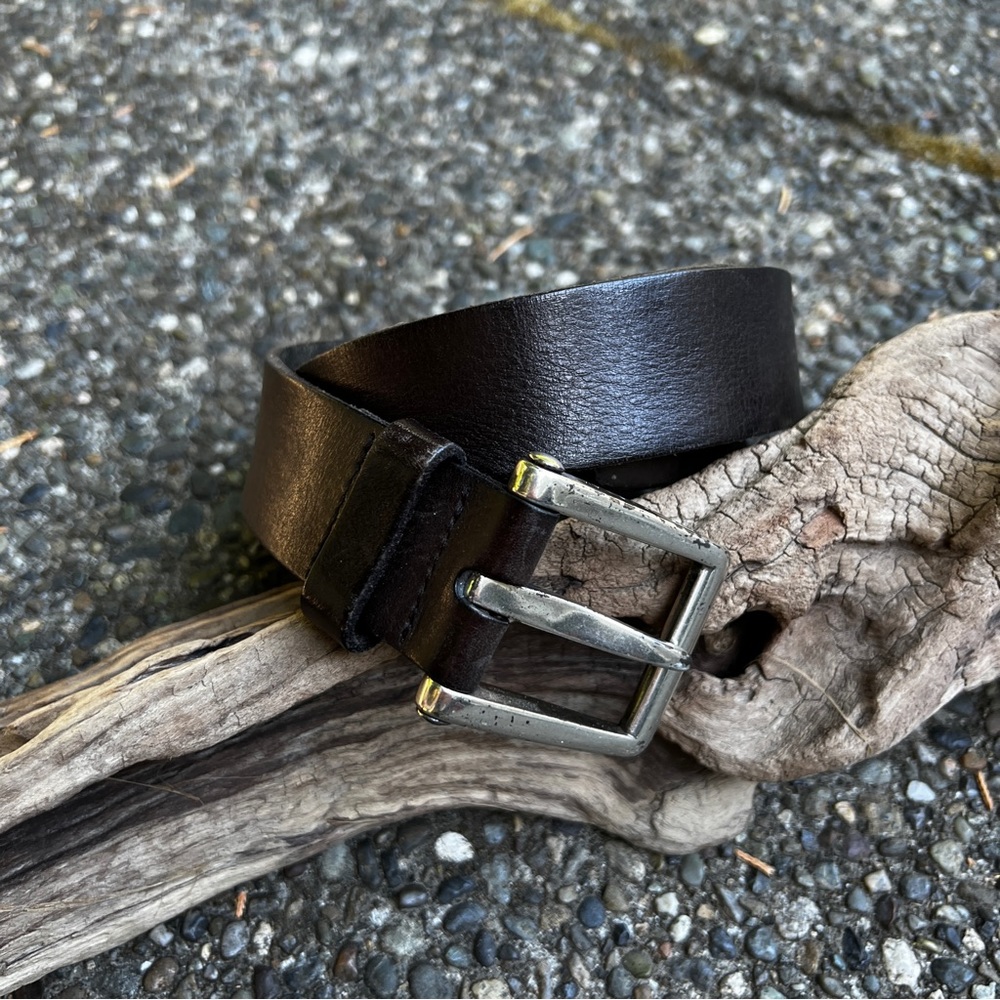 Fossil Authentic Genuine Leather Black Belt Size 34